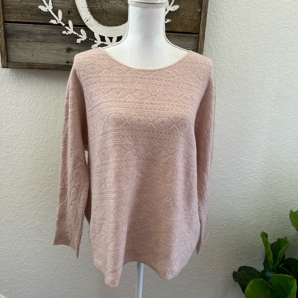 Joie Tayte wool cashmere blend sweater Heather blush size L NWT